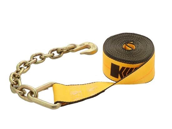 Kinedyne 3" by 30' Winch Strap with Chain Anchor