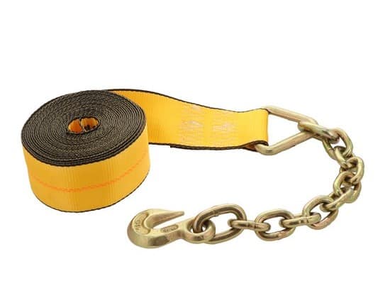 Kinedyne 3" by 30' Winch Strap with Chain Anchor