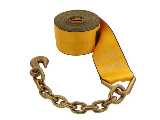 Kinedyne 4" by 30' Winch Strap with Chain Anchor