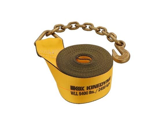 Kinedyne 4" by 30' Winch Strap with Chain Anchor