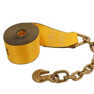 Kinedyne 4" by 30' Winch Strap with Chain Anchor