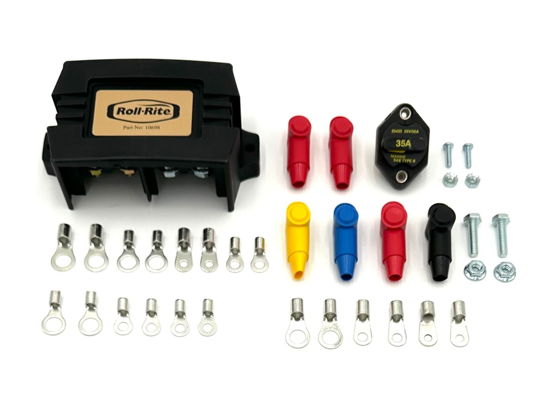 Roll Rite 10695 Electric Tarp Kit, 10698 Tarp Relay with 35 Amp Manual Reset Breaker & Terminal 12V
