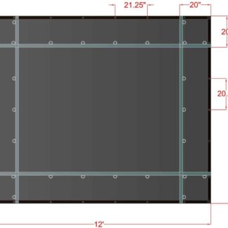 10' x 12' Heavy Duty Smoke Tarp diagram with dimensions