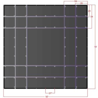 16' x 16' AA Steel Tarp diagram with dimensions
