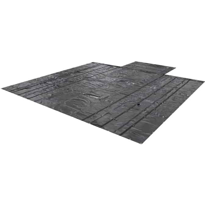 Lumber truck tarp with flap