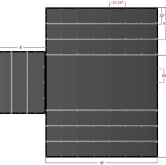 24' X 18' with flap Lumber Tarp diagram with dimensions