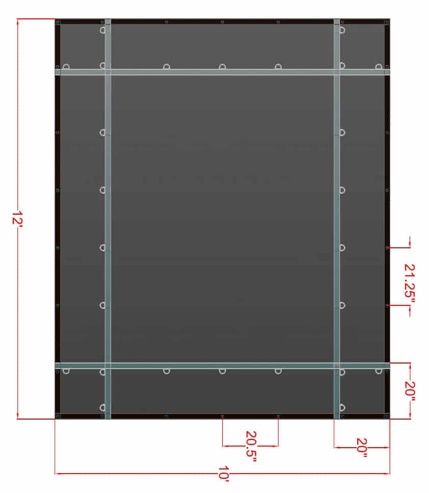 10’ x 12’ Heavy Duty Smoke Tarp (Nose Tarp) for Flatbed