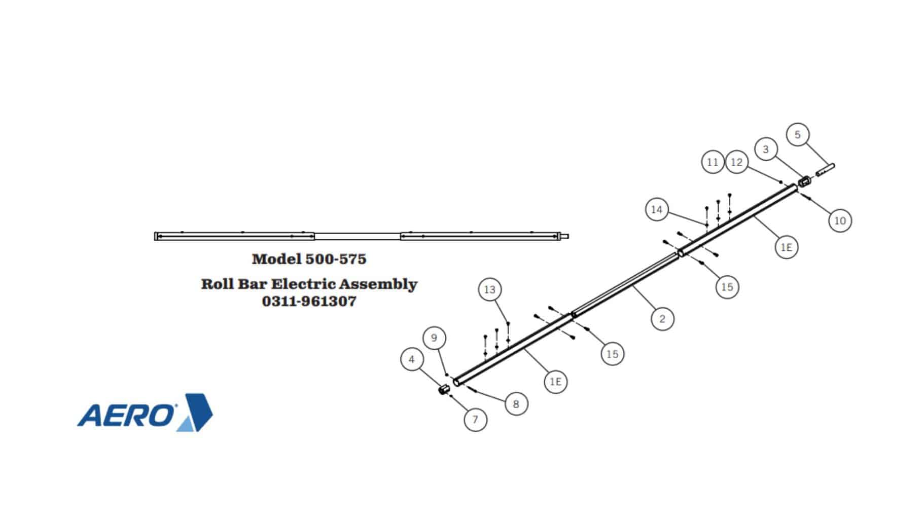 Aero 0311-961307 Adjustable Roll Bar for Flip Tarp System - Electric