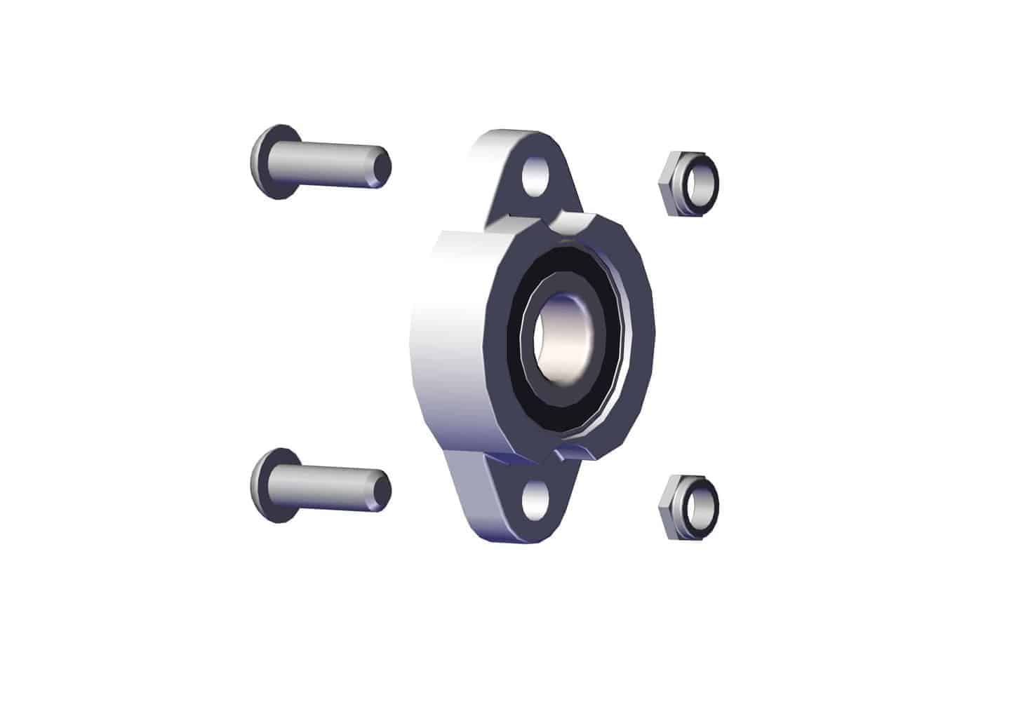 Roll Rite 31050 3/4" Flanged Bearing with bolts.