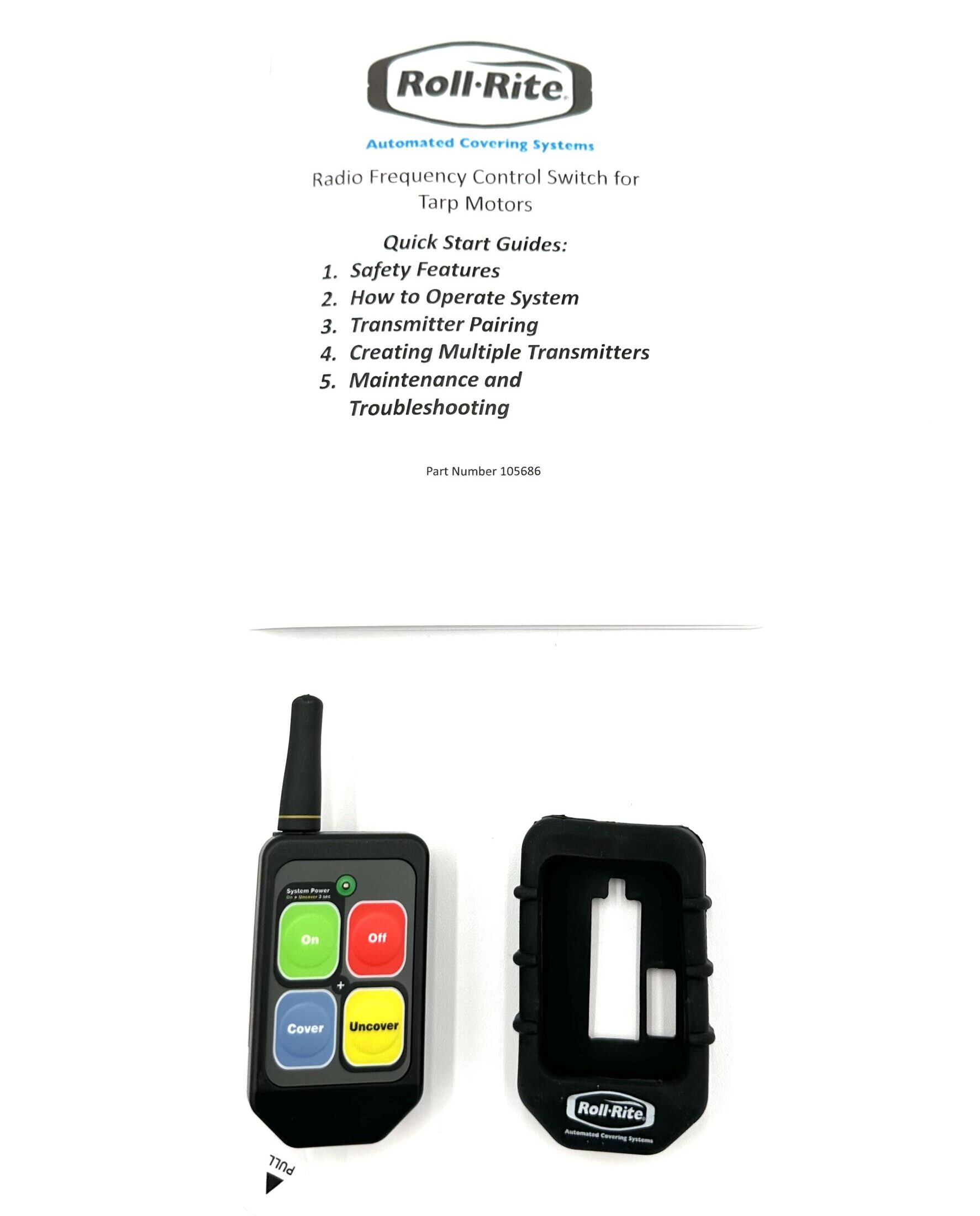 Roll Rite 19894 RF Tarp Remote FOB, 4 Button wth Boot, for Gen1+ Relay