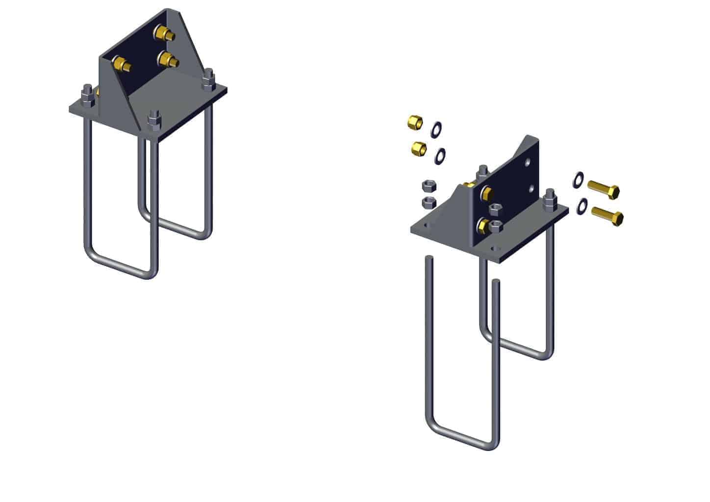 Roll Rite 39001 Bracket, Mounting U-bolt Style for Tower - Set
