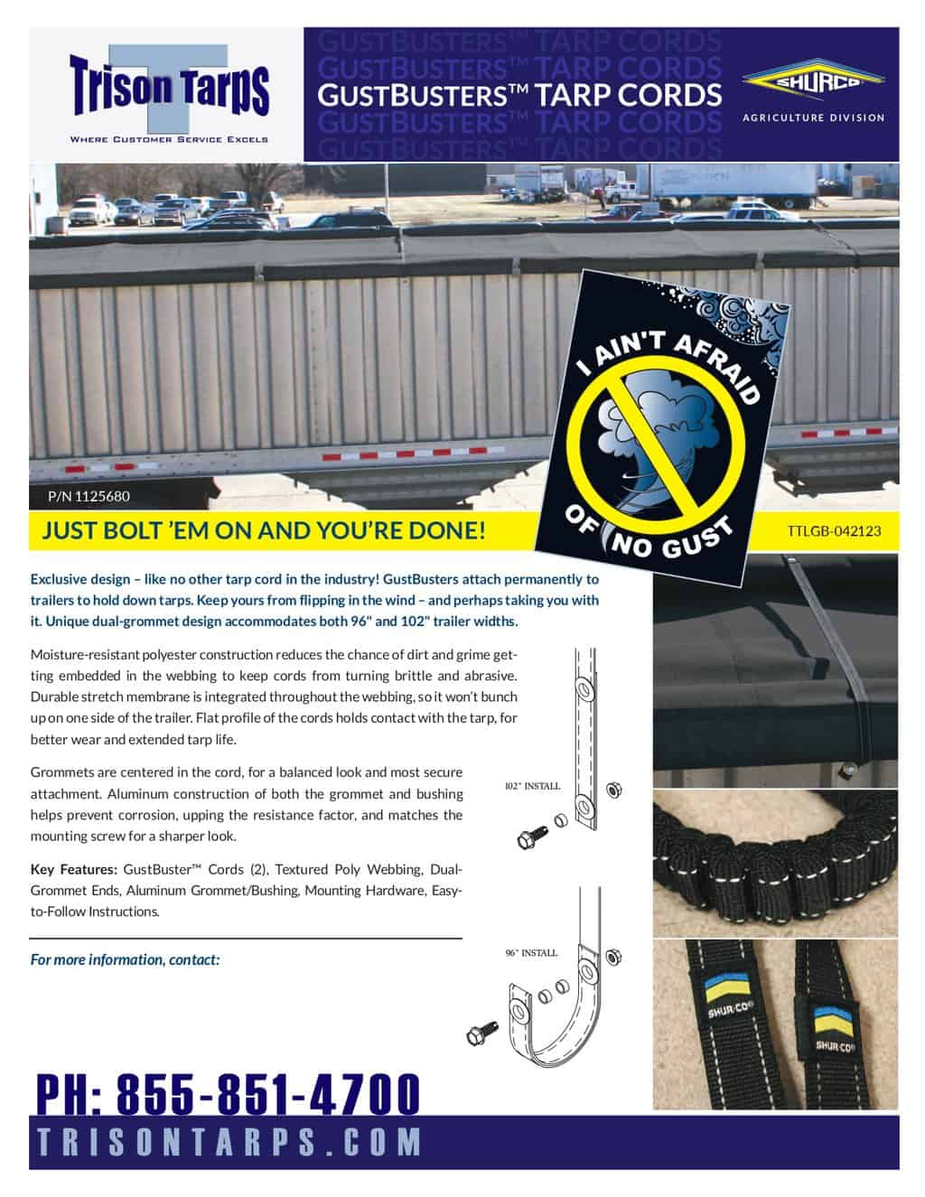 Shur-Co 1125680 Gustbuster Cord Kit for Grain Trailer