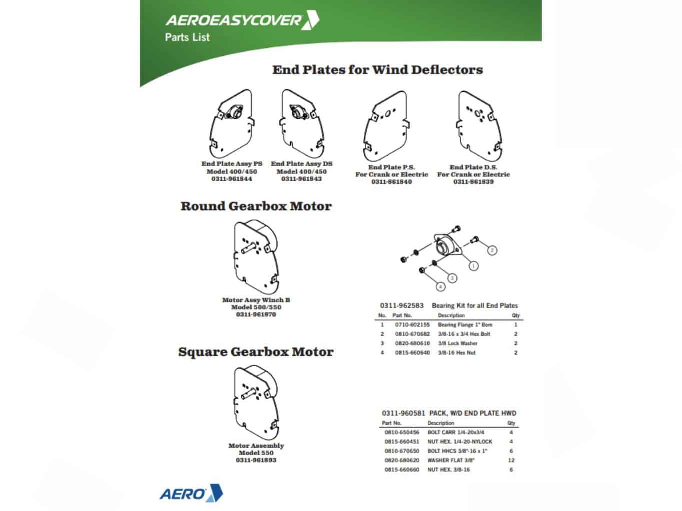 Aero 0311-861839 Easy Cover End Plate for Wind Deflector - Driver Side