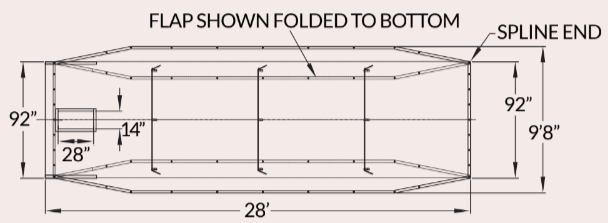 9' 8 x 28' Mighty Mesh® Flap Tarp - PN 1801640