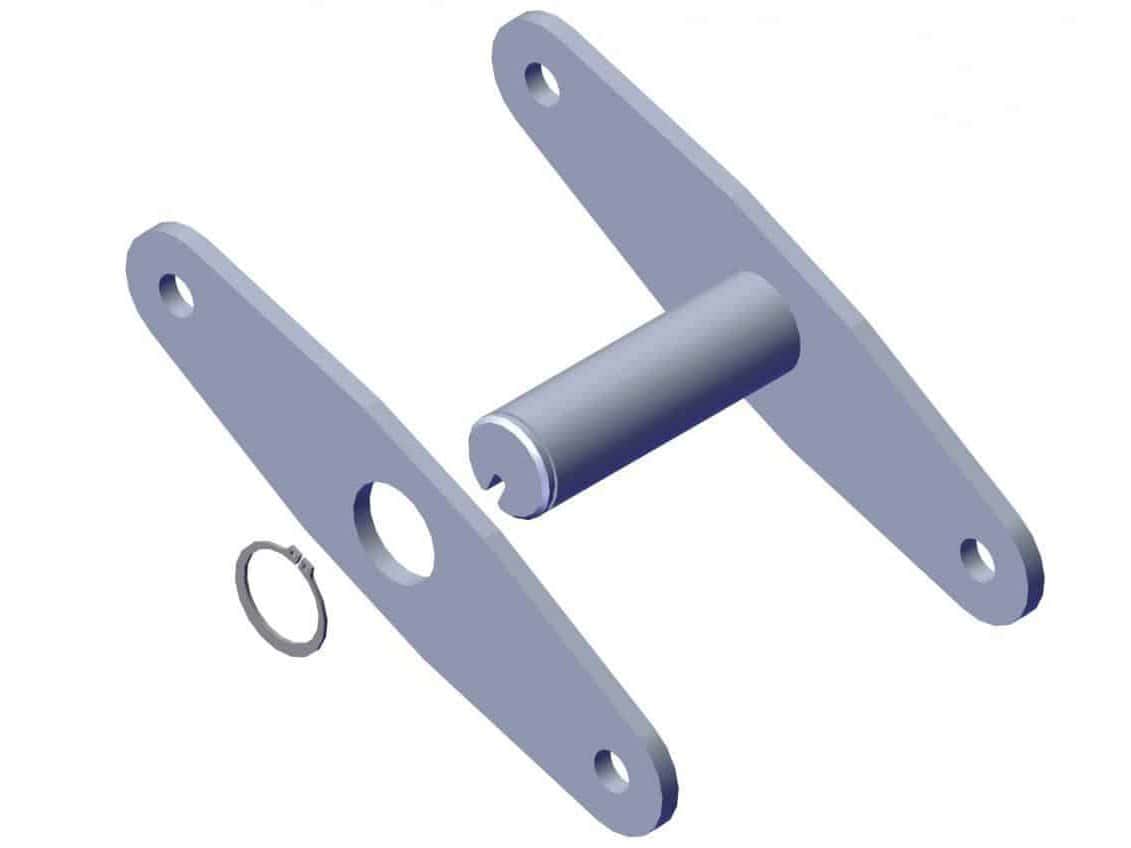 Roll Rite 47960 Bracket, 3 Spring Knuckle Pin with Stop Plate for SS Pivot