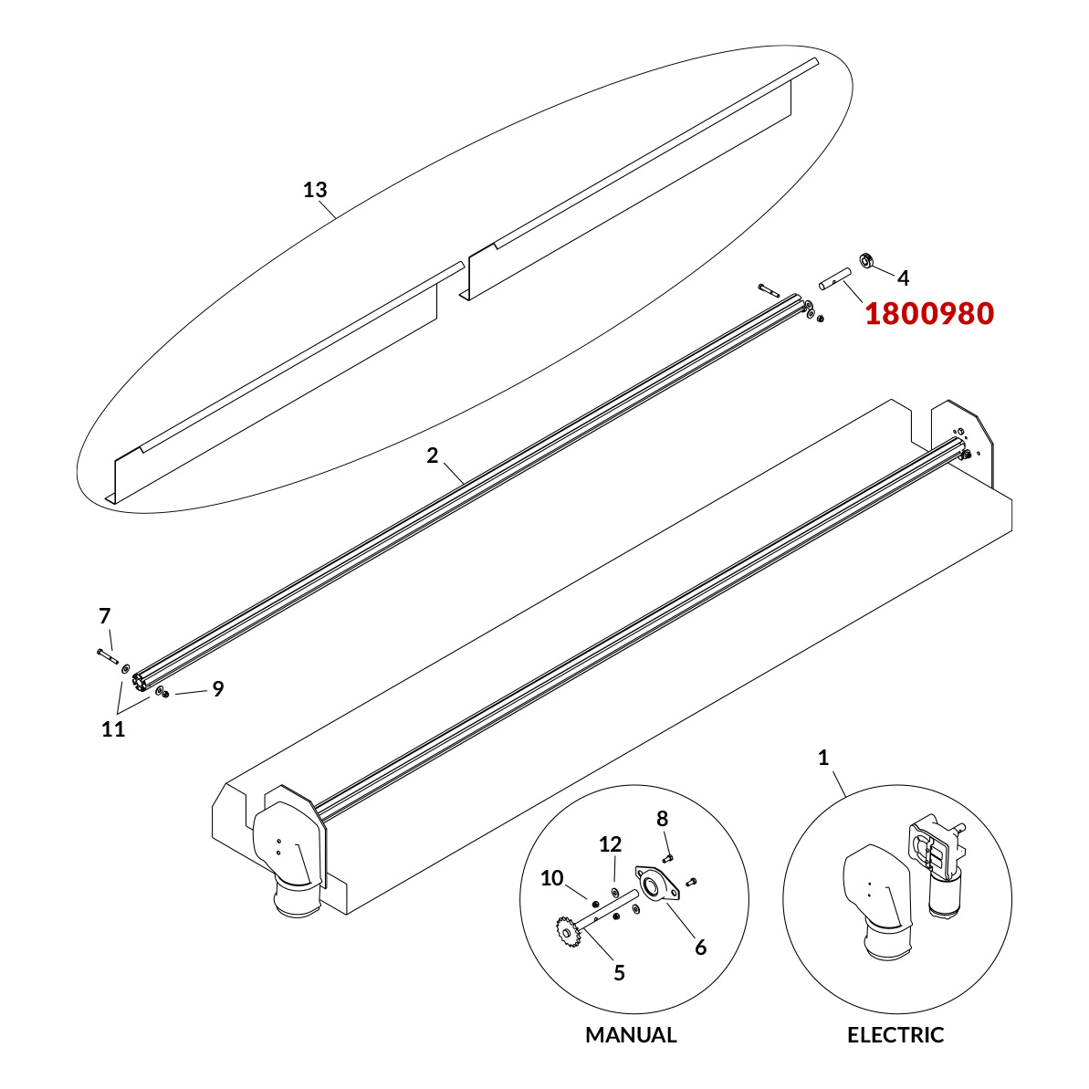 Donovan 1800980 Shaft Extension