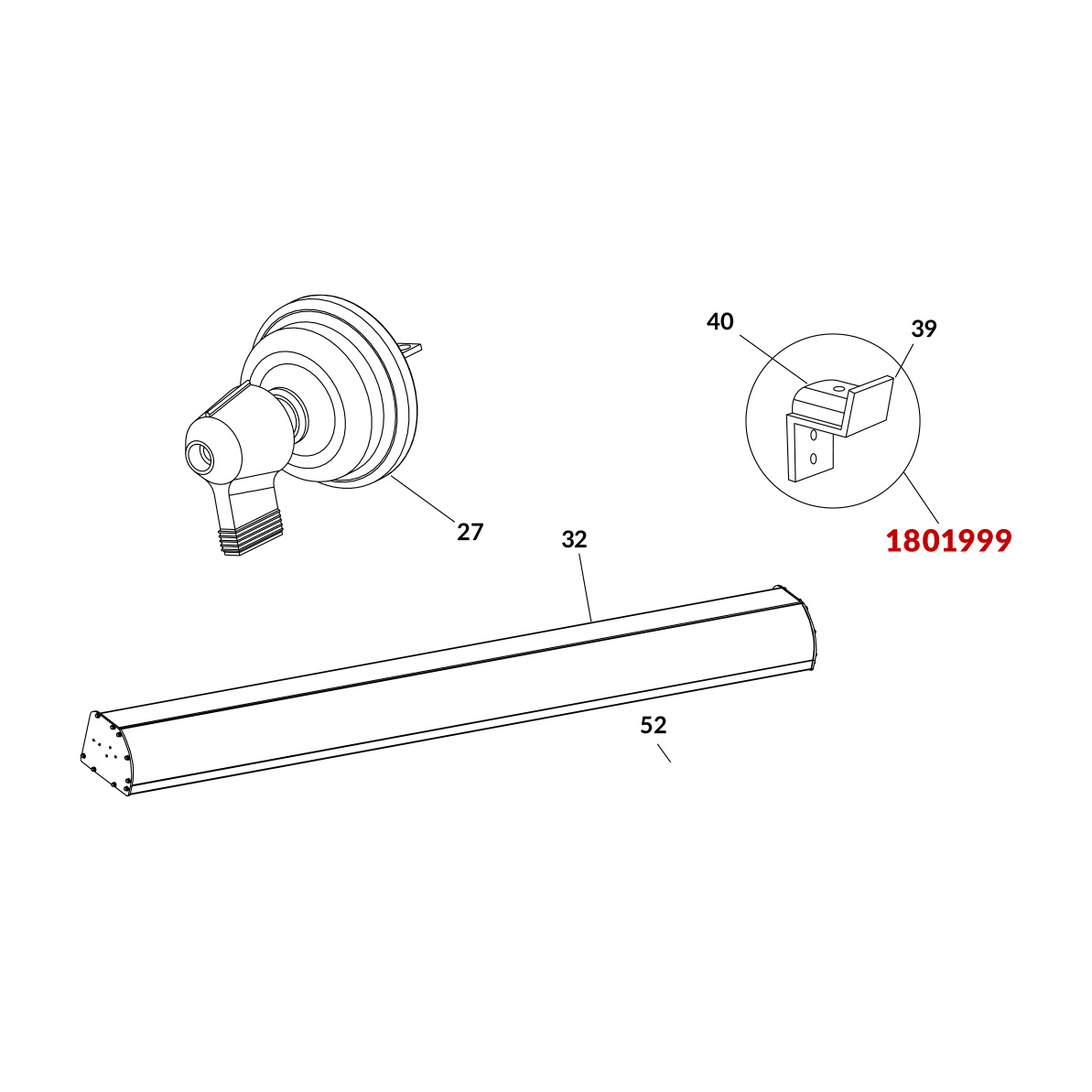 Donovan 1801999 Aluminum Pivot Arm Rest