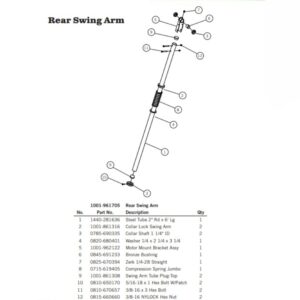 Aero 1001-961705 Rear Swing Arm Assembly for Sidekick 2