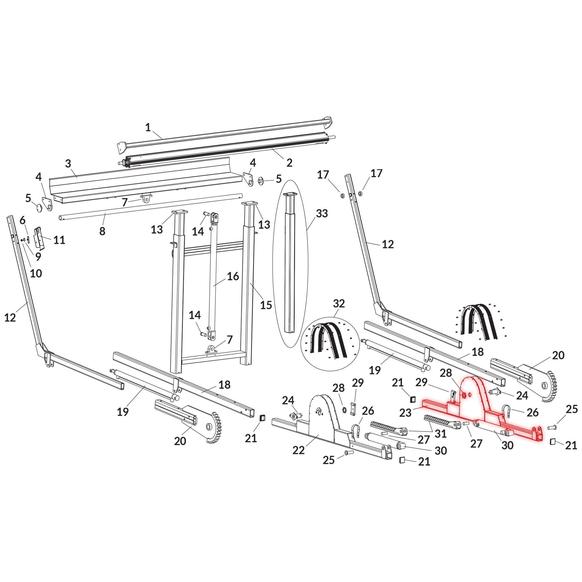 SWAT 1809360 Complete Gear/Pivot Assembly - Right Side | Donovan Tarp