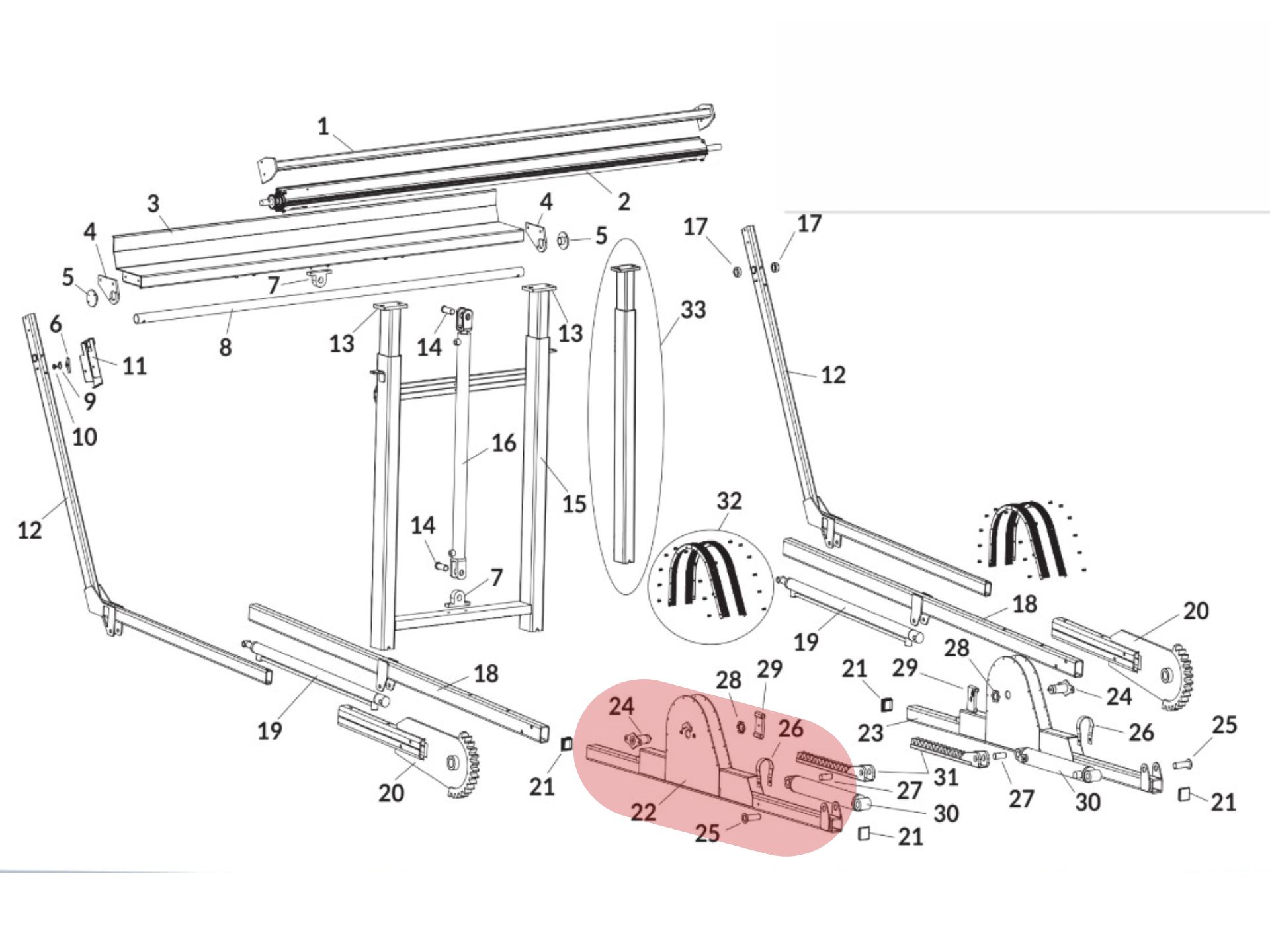 SWAT 1809355 Complete GearPivot Assembly - Left Side Donovan Tarp