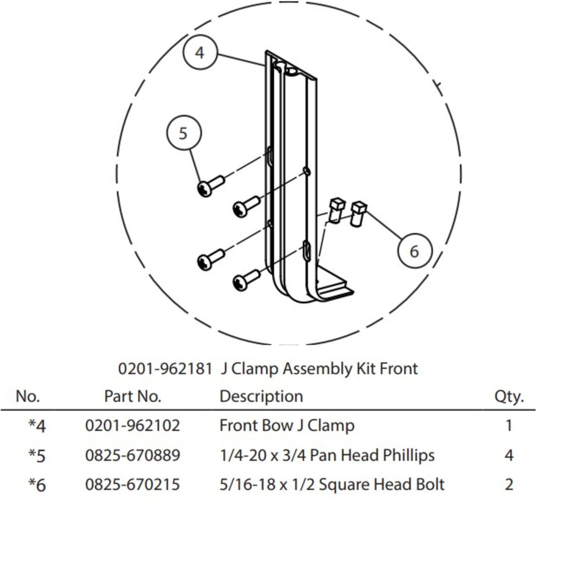 Aero 0201-962181, J Clamp Assembly Kit Conestoga Tarp