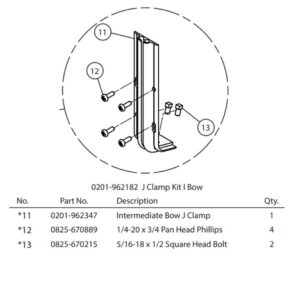 Aero 0201-962182 J Clamp Kit I Bow for Conestoga System
