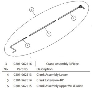 Aero 0201-962516 Crank Assembly 3 Piece