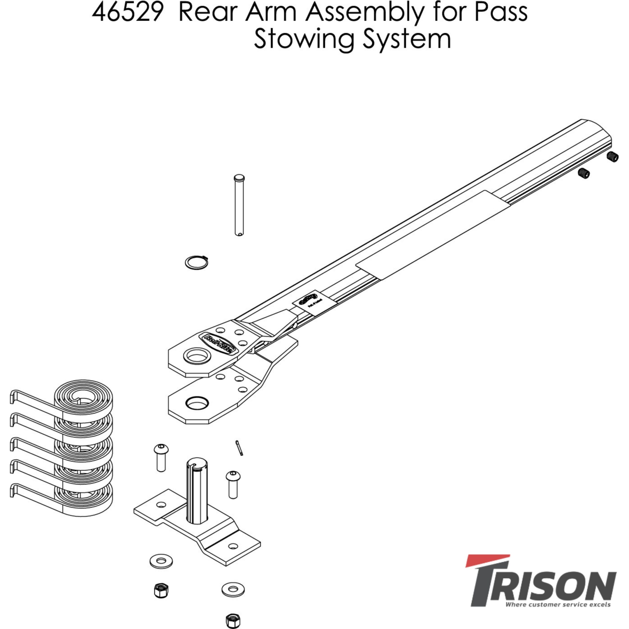 Roll Rite 46529 Assembled Base Arm for MF Rear Arm