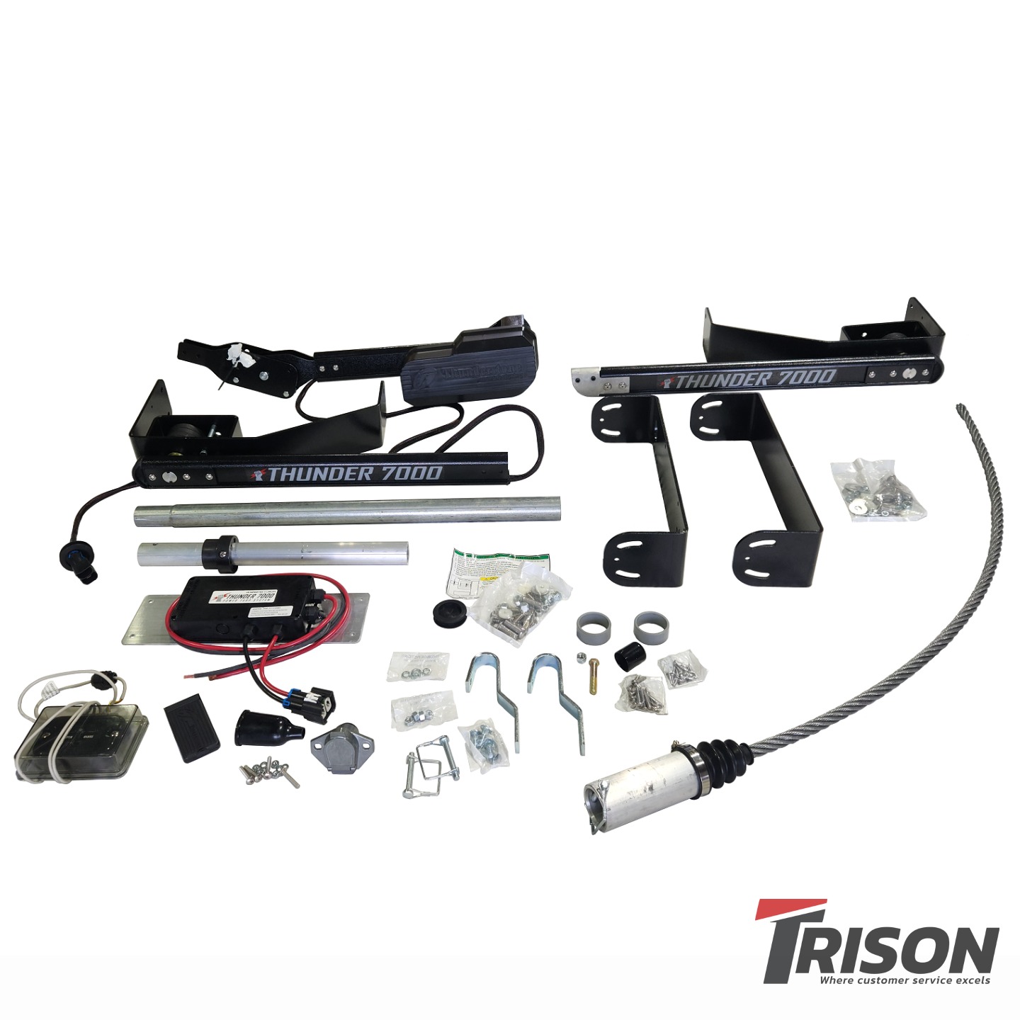 Thunderstone 104120-03 Electric Add-on with Flex Arm for Dump Trailer - Black