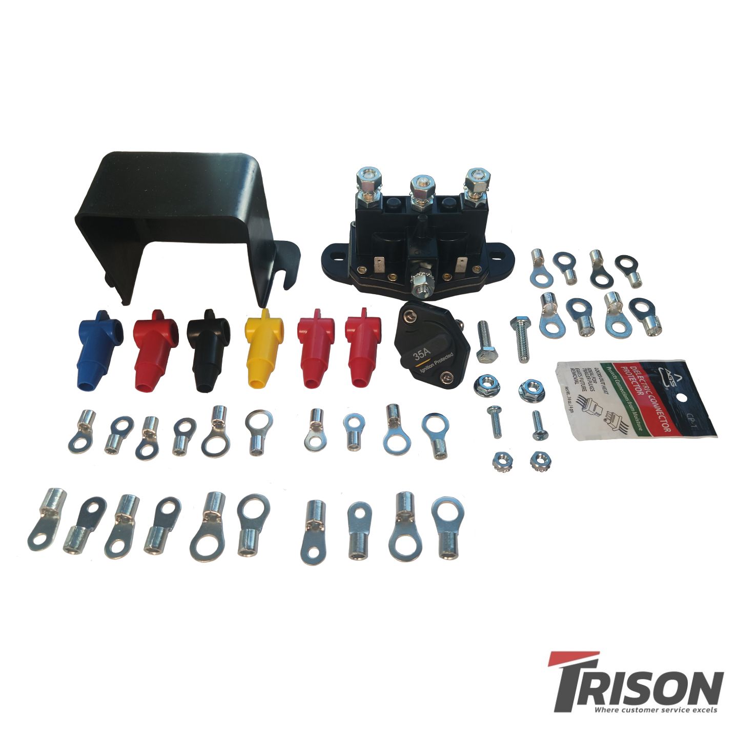 Roll Rite 109894 Relay Kit – OEM Replacement for 10695 – Trombetta 12V w 35 Amp Manual Reset Breaker